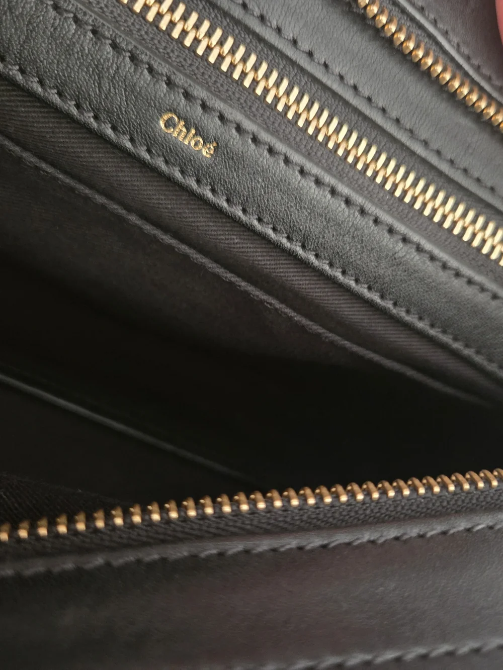 Authentic Chloé Alice Satchel Bag - Bicolor Black & Beige